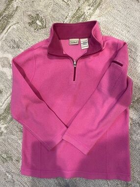 L.L. Bean Hot Pink Quarter-Zip Fleece Pullover